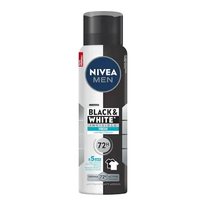 [REC] [+ POR - R$ 8,12] Desodorante NIVEA MEN Antitranspirante Aerossol Invisible Black & White Fresh 150ml