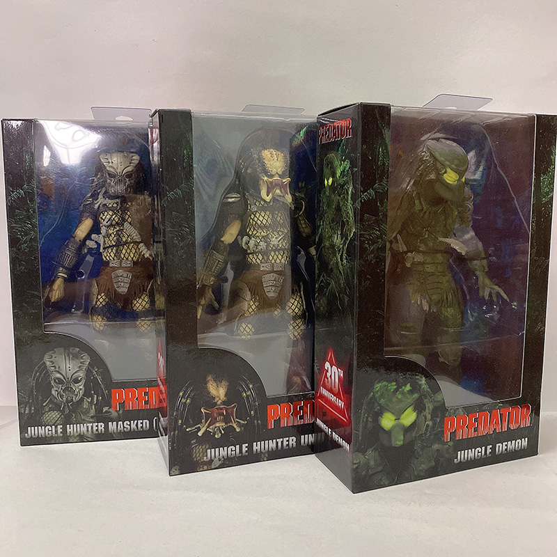 [Taxa inclusa] Aliens vs predador selva predador caçador não mascarado figura de ação 30th aniversário modelo decoração de mesa