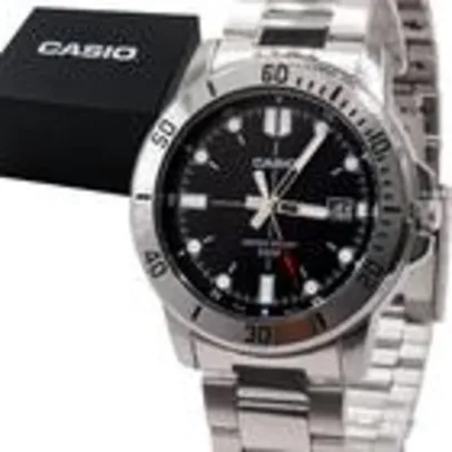 Relogio Masculino Casio Analogico Aço Inoxidavel Prata Sport Aço Original Resistente a Agua 1 Ano do Garantia