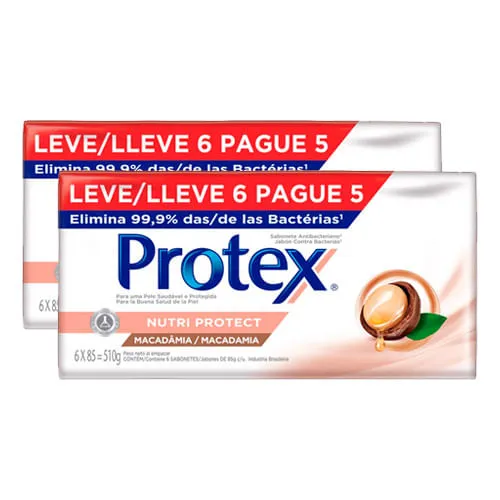 Kit Sabonete em Barra Protex Macadâmia 85g 12 Unidades