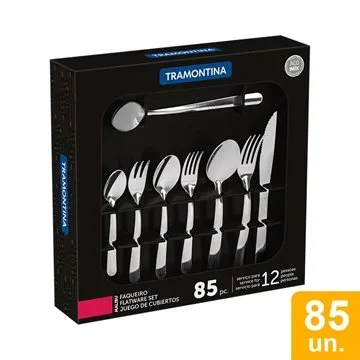 Faqueiro Tramontina Malibu em Aço Inox 85 Peças