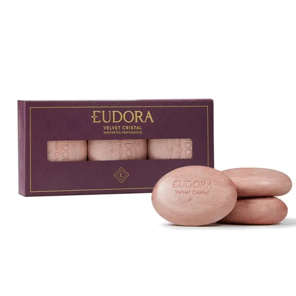 Estojo de Sabonete Eudora Velvet Cristal com 3 Unidades