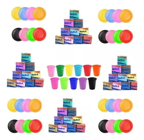 Combo Kit Festa 900 Unds Colorido Ou Uma Cor