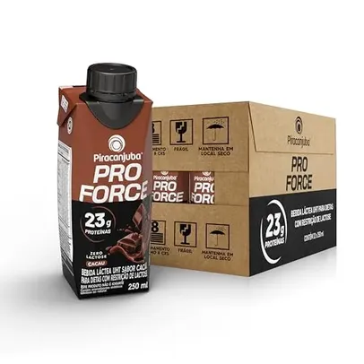 [REC] Pack Piracanjuba ProForce 23g de Proteínas Zero Lactose Sabor Cacau - 12 Unidades de 250ml