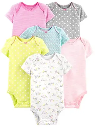 [PRIME] Kit 6 Bodies Manga Curta - Simple Joys by Carter's Meninas 24M