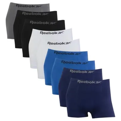 Kit 9 Cuecas Boxer Reebok Masculina Microfibra Classic Sortido