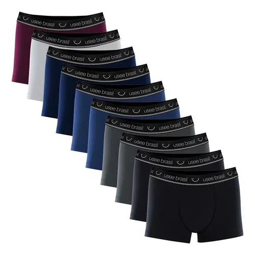 Kit 10 Cuecas Boxer Masculina Em Algodão Adulto Usee
