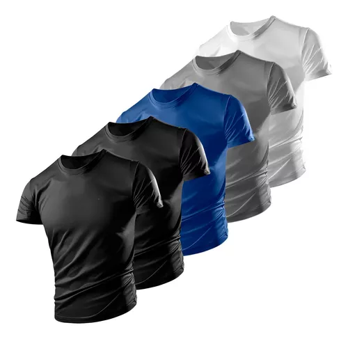 Kit 5 Camisetas Lisas Masculinas Básica Dry Fit Tradicional