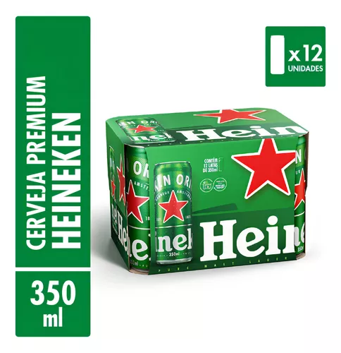 [Levando 4Cx R$41 cada] Cerveja Heineken Premium Puro Malte 350ml Caixa 12 Unidades