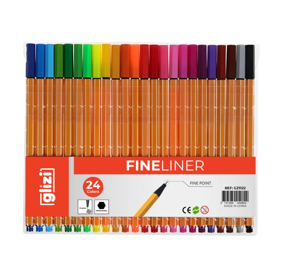 Kit 24 canetas coloridas Fine Line Ponta Fina 0.4mm 1ª Linha