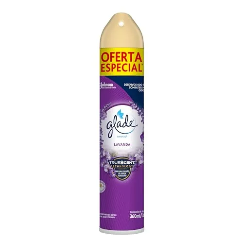 [Rec/ + Por - R$ 8,31] Glade Aromatizador de Ambiente Aerosol, Spray com Fragrância de Lavanda, Odorizador de Ambiente, 360ml