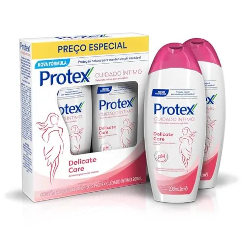 (REC)Sabonete Íntimo Líquido Protex Cuidado Íntimo Delicate Care 200ml Embalagem Promocional 2un