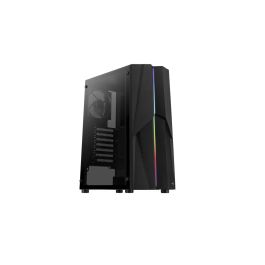 Gabinete Aerocool Mecha Mid Tower Vidro Temperado RGB USB 3.0 C/1 Fan Preto