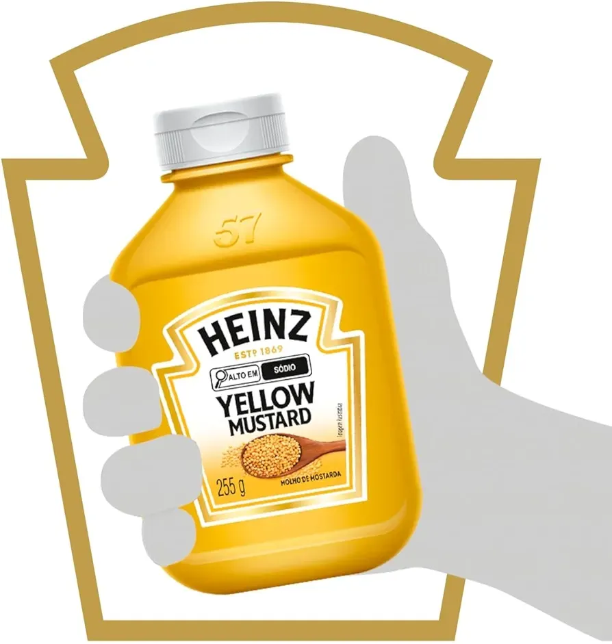 [+por- R$9,67 | REC] Mostarda Tradicional Heinz 255G