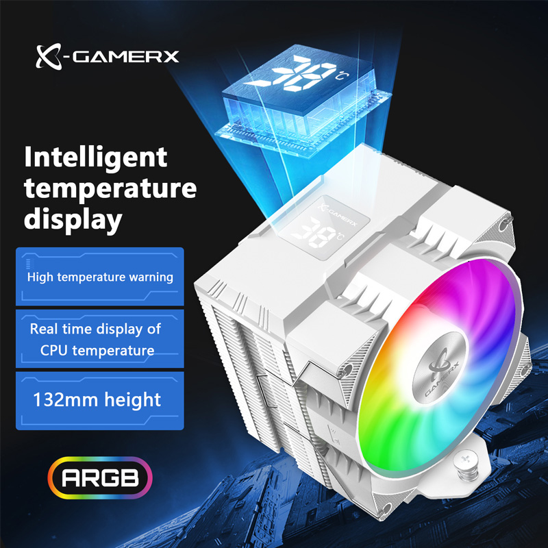 [Com Imposto/ Moedas no APP] Air Cooler Power Train X-Gamerx Z-1300 ARGB com display digital de temperatura