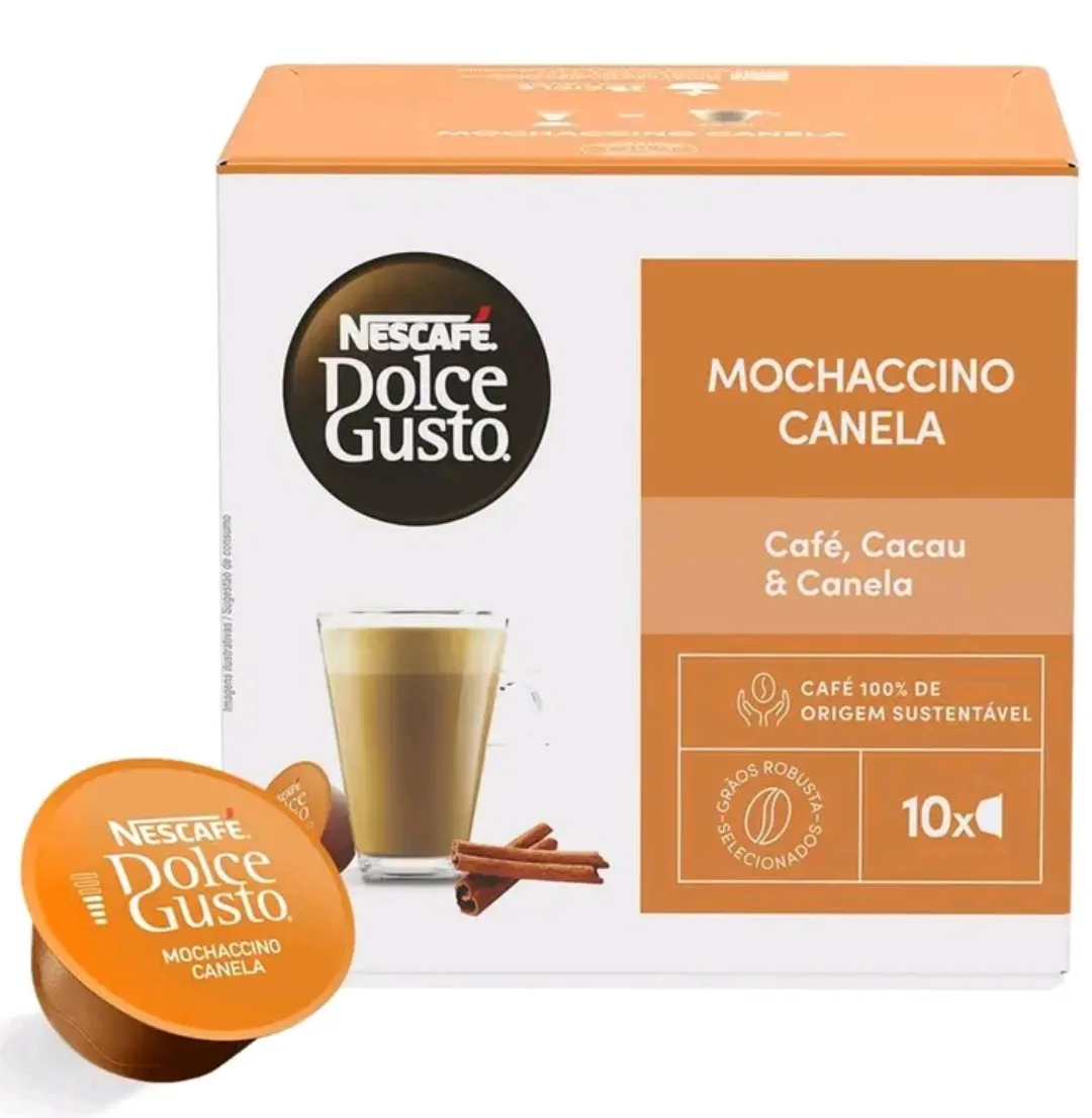 C. Ouro Cápsula Nescafé Dolce Gusto Mochaccino Canela 10 Unidades