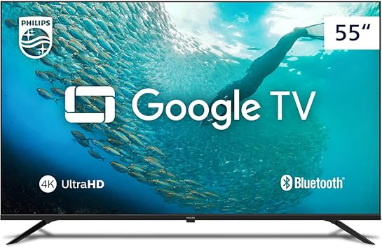 Smart TV Philips 55 4K HDR 55PUG7019/78, Google TV, Comando de Voz