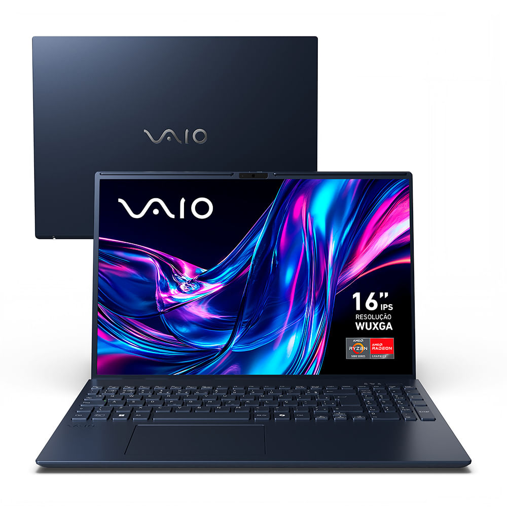 Notebook VAIO FE16 Ryzen 7-5825U Linux 8GB 512GB 16 IPS WUXGA Antirreflexo - Cinza Grafite