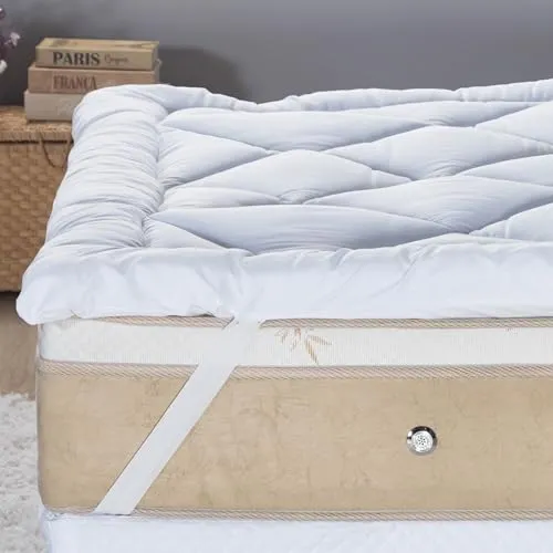 Pillow Top 400 Fios Toque de Plumas Casa Dona (Queen)