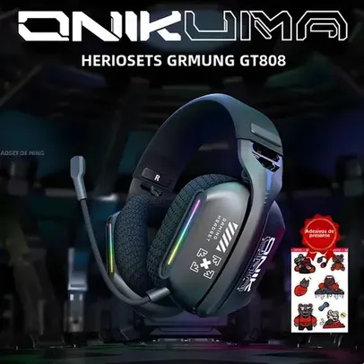 ONIKUMA GT808 Fone De Ouvido Para Jogos RGB Sem Fio Com Microfone Para PS5