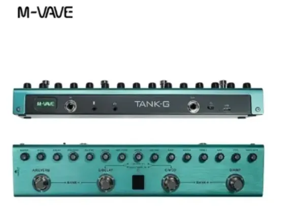Pedaleira Guitarra e baixo M-Vave Tank G Tank B Recarregável Pedal Cuvave Efeito Modulação, Delay e Reverb