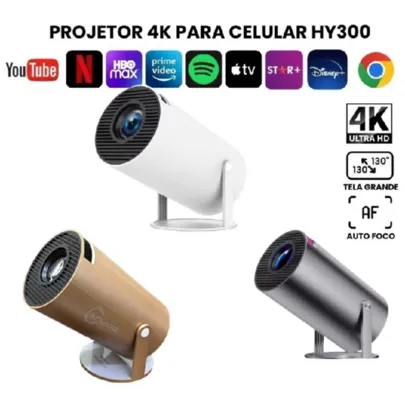 (Cor aleatória) Projetor 4K HD 150 Polegadas Celular, Tv B0x, Xbox, PS, Pc, Wifi e Bluetooth HY300 Magcubic 110/220