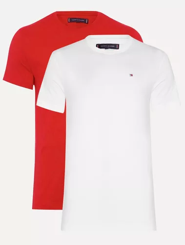 Kit Camisetas Tommy Hilfiger Essential Vermelha/branca