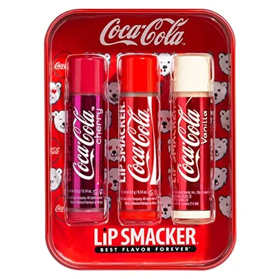 [TAXAS INCLUSAS] Lip Smacker Coleção Coca Cola - 3 unidades hidratante e calmante de coca de cereja, coca-cola e baunilha