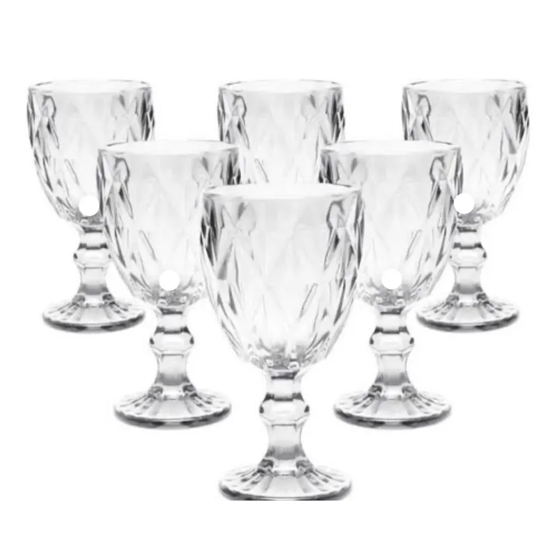 Taças Vidro Diamond Transparente Brilhante