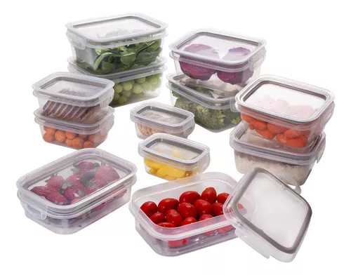 Kit 12 Potes Herméticos Com Travas Plástico Cinza Plasútil