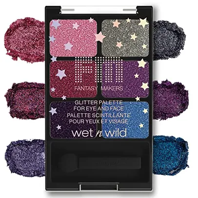 wet n wild Fantasy Makers Paleta de sombras com glitter, brilho brilhante de longa duração, textura cremosa
