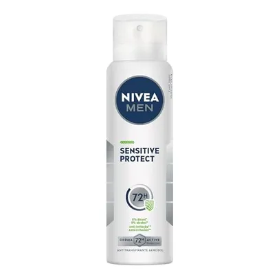 NIVEA MEN D Aerossol Sensitive Protect 150ml - Proteção prolongada de 48h, peles sensíveis, com óleo de abacate e extrato de camomila