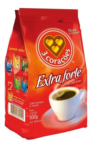 [Leve 7/cada 18] Café Torrado E Moído Extraforte 3 Corações Pacote 500g