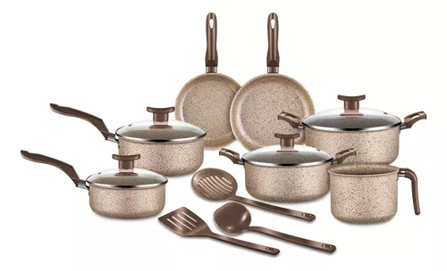 Jogo De Panelas Antiaderente 10 Peças Teflon bianco