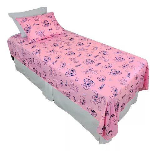Jogo De Cama Infantil Stitch Estampado Microfibra Lepper 1,4