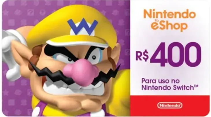 Cartão Presente Digital Nintendo R$ 400,00 Ecash Brazil