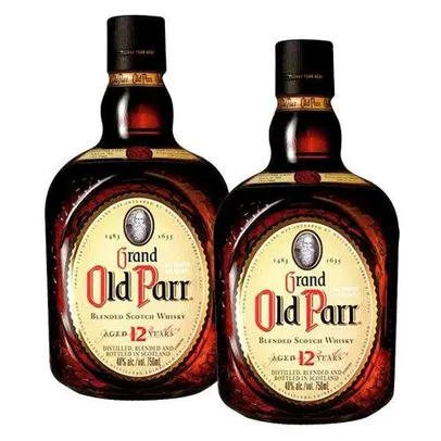 [R$89 a Unidade] Kit Whisky Old Parr 12 anos 750ml Com 2 unidades