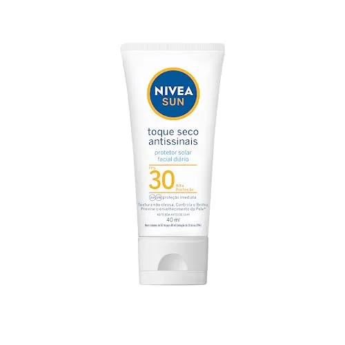 [REC / +POR- R$14,66] NIVEA SUN Protetor Solar Facial Toque Seco Antissinais FPS30 40ml