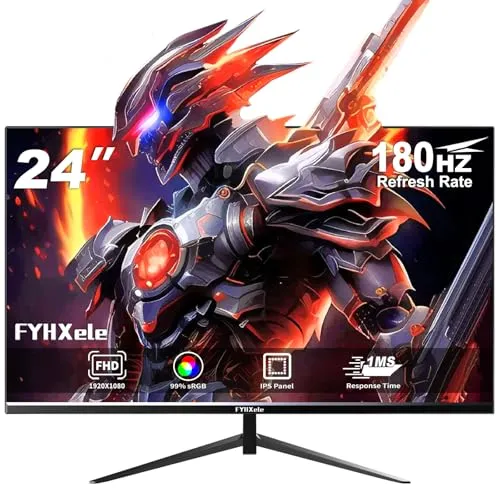 Monitor Gamer FYHXele FY24FHR, 24 Pol, IPS, FHD, 1ms 180Hz, FreeSync, HDMI/DP VESA