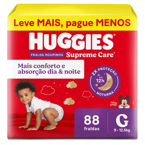 Fralda Huggies Supreme Care Roupinha G 88 Unidades