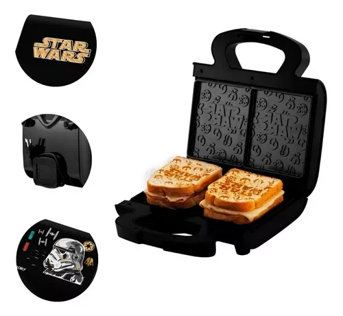 [Pão com logo] Sanduicheira Mallory Star Wars Empire Plates Preto - 220V