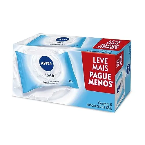 [REC/ +por- R$12,91] NIVEA Sabonete em Barra Hidratante Leite Promo 6 un. 85g