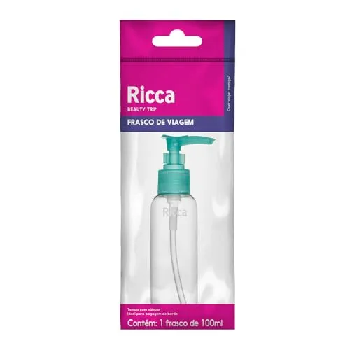 (Add 4un)(R$3,85)Ricca Frasco Para Viagem 100Ml Pump Ricca Display