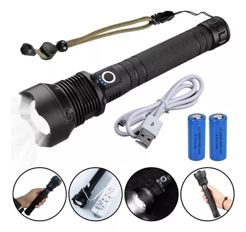 Lanterna Tática Militar Led P90 Ultra Potente Mais Forte 2km Com Zoom