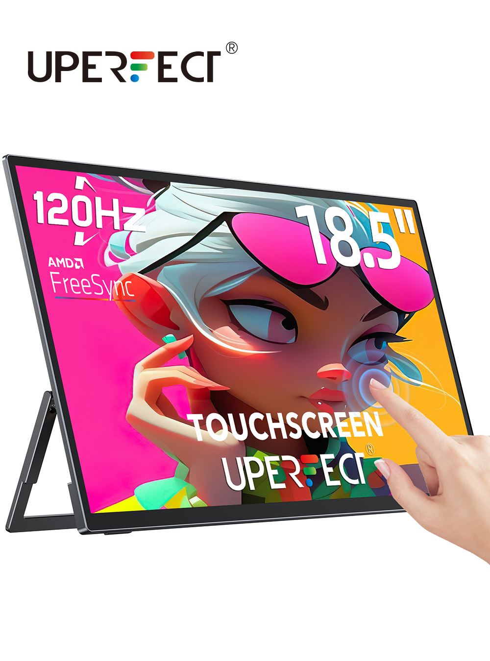【Do Brasil 】Monitor portátil tela sensível ao toque 18.5” 120Hz para jogos e produtividade UPERFECT USteam E6 Pro