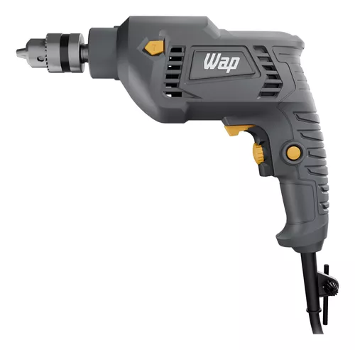 Parafusadeira e Furadeira de Impacto WAP WF 700FE Mandril de 3/8'' 700W Cinza e Amarela 110V