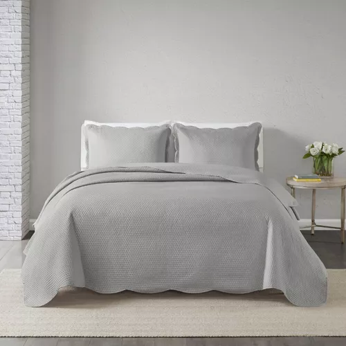 Cobre Leito Colcha Casal 3 Peças Com Aba Americana Casa Dona