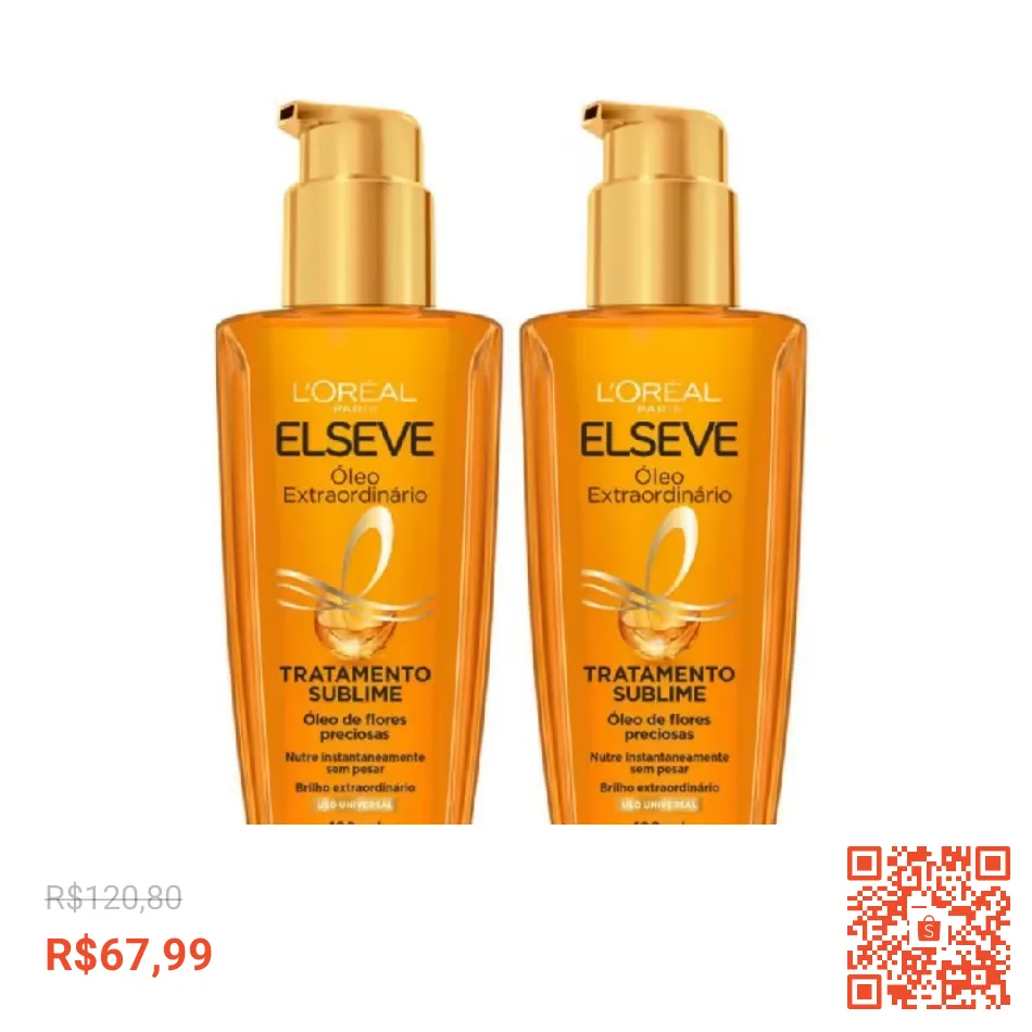 Kit 2 Óleos Extraordinarios para Cabelos Elseve Loreal Paris, 100ml