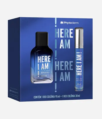 Kit Phytoderm Masculino Here I Am Eau de Parfum 95ml + Perfume Here I Am Eau de Parfum 30ml KIT