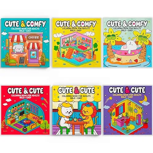 [R$ 11,96 cada] Coleção Coloring Book for Adults - Bold Easy - Kit com 6 Livros de Colorir Adulto